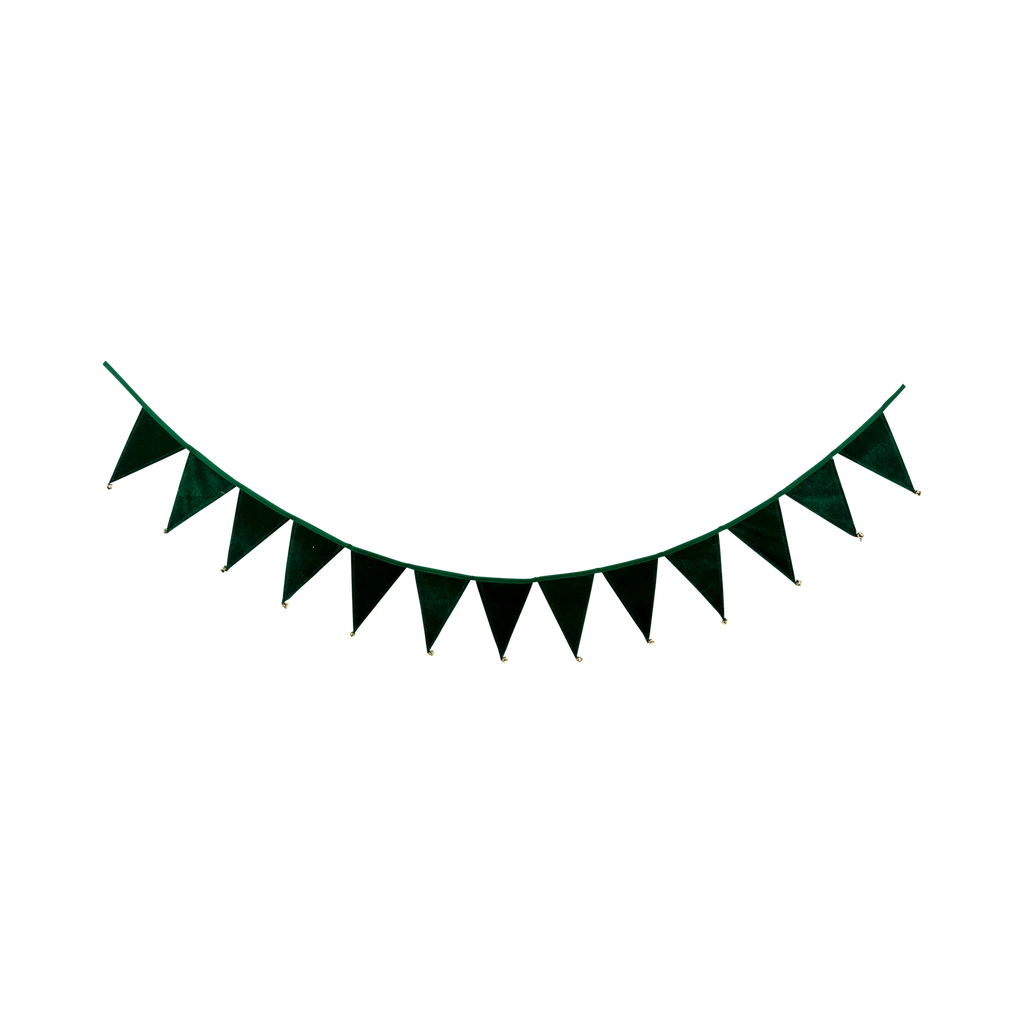Green Velvet Pennant Banner