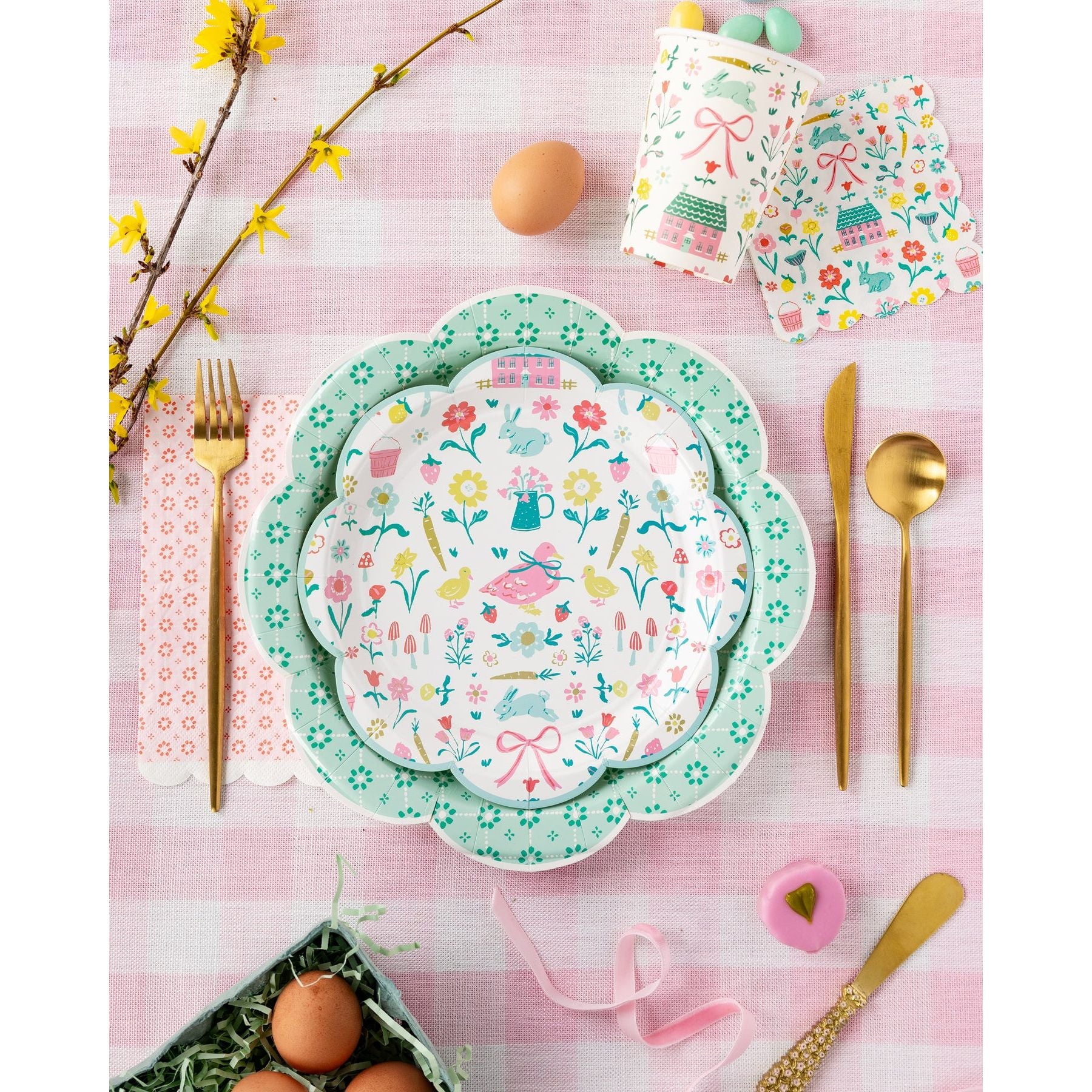 Spring Cottage Paper Plates