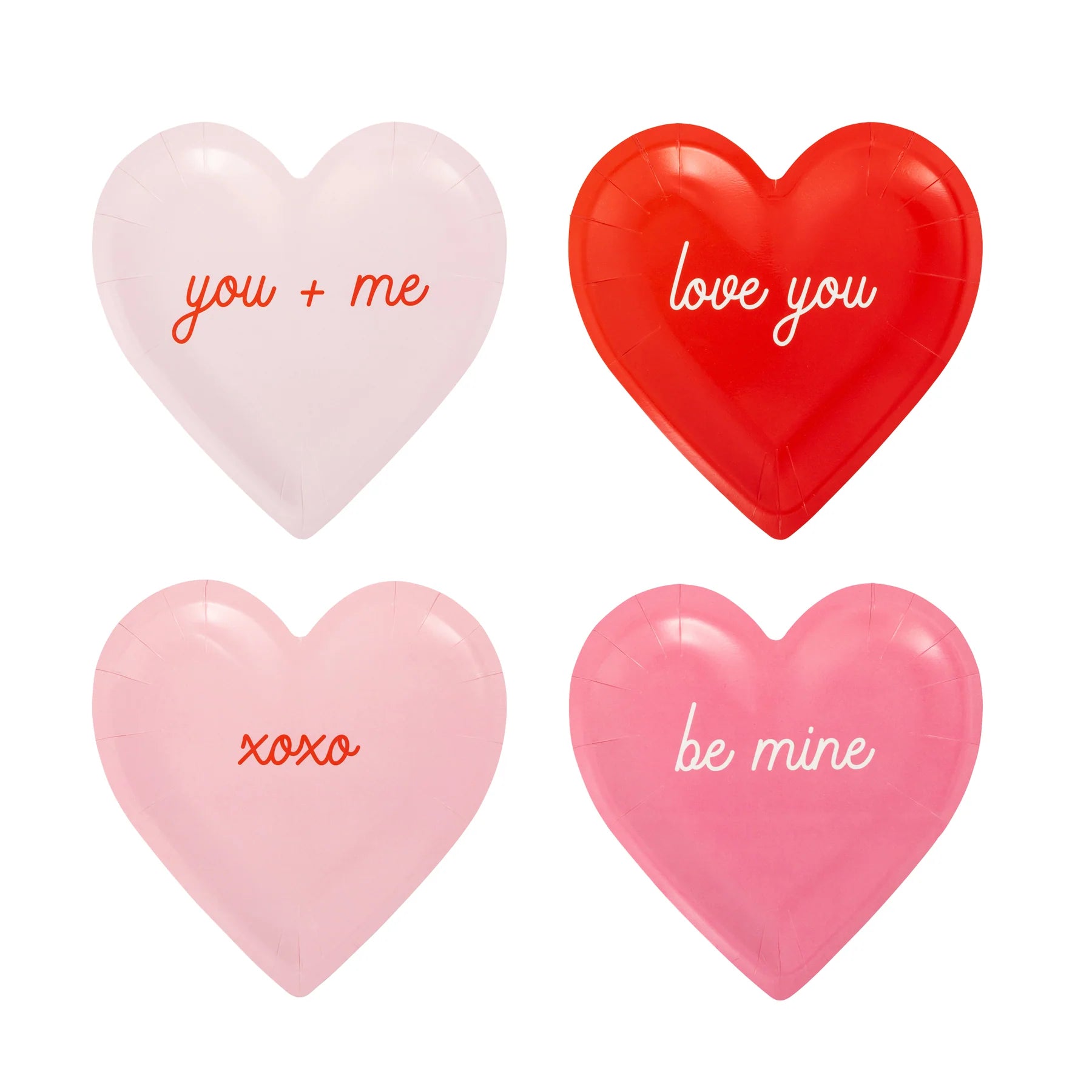 Conversation Heart Shaped Plate Set