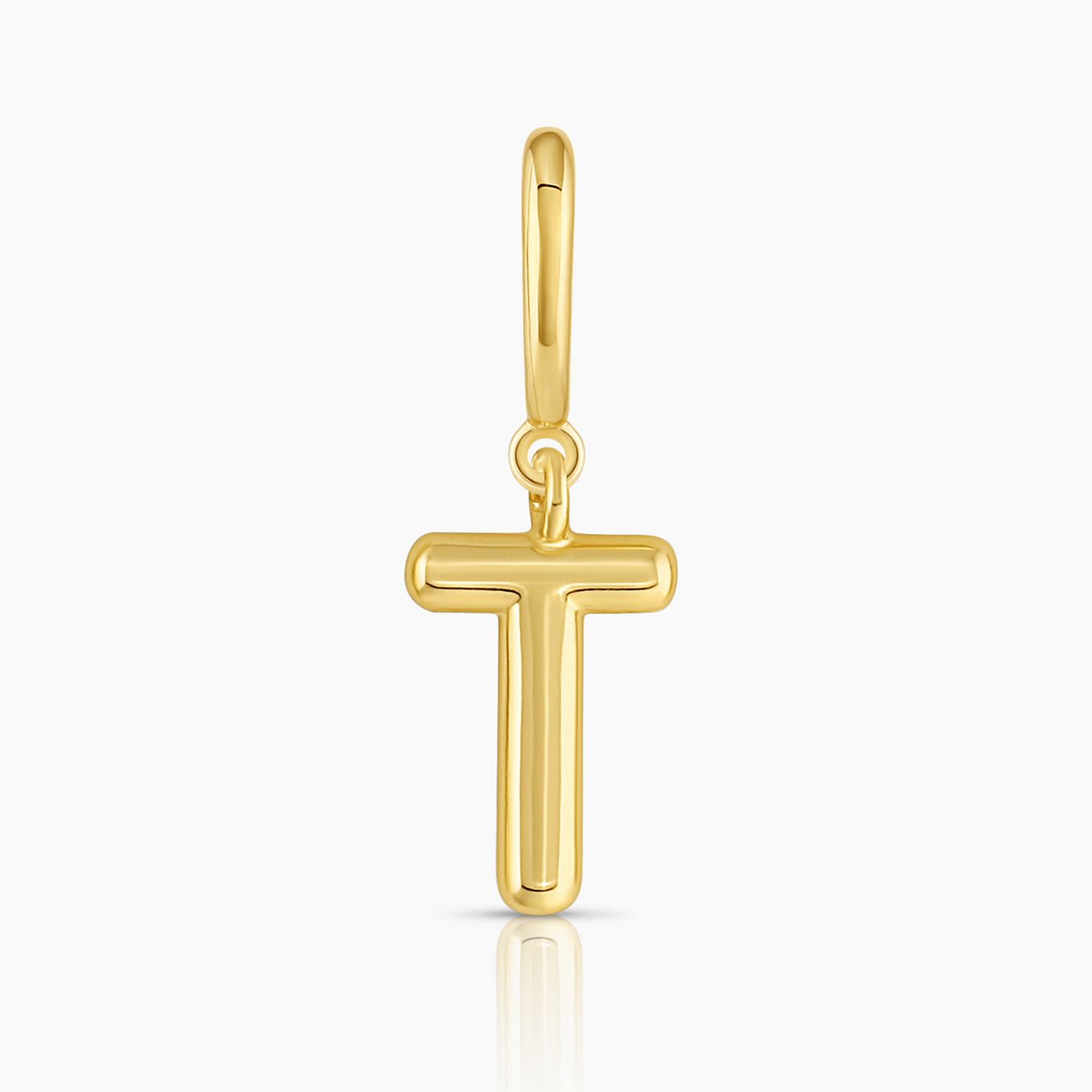 classic T alphabet gold-plated charm