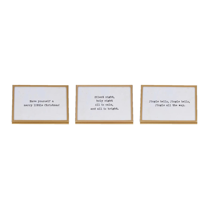 Holiday Gold Framed Saying - 4x6