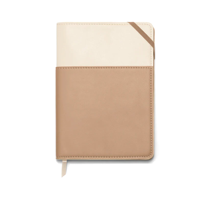 Vegan Leather Pocket Journal - Ivory + Oat Milk
