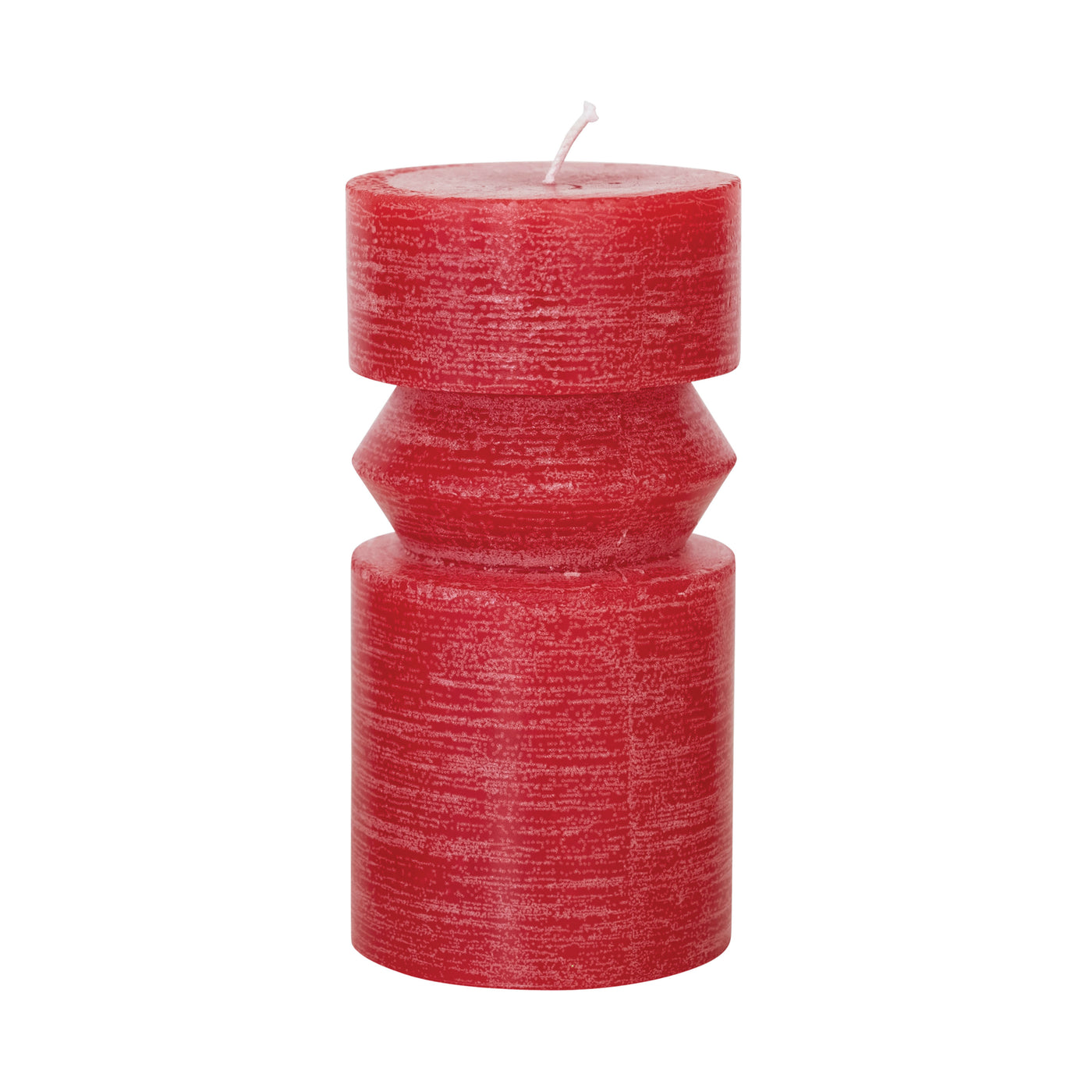 Large Red Geometric Candle