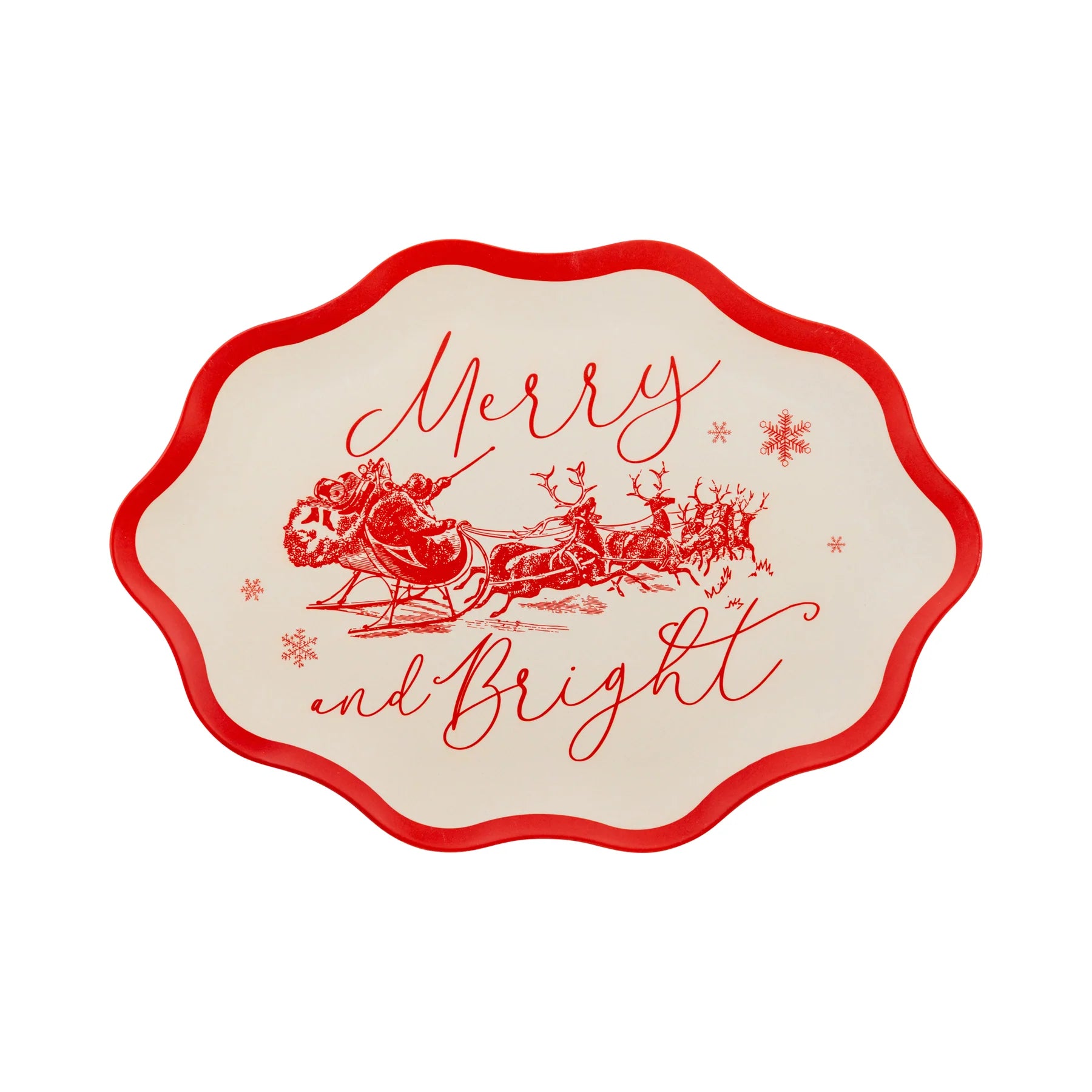 Red Vintage Christmas Tray