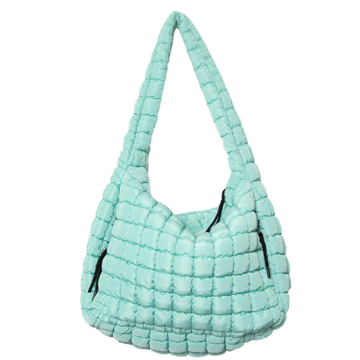 Quilted Hobo Tote Bag - Mint