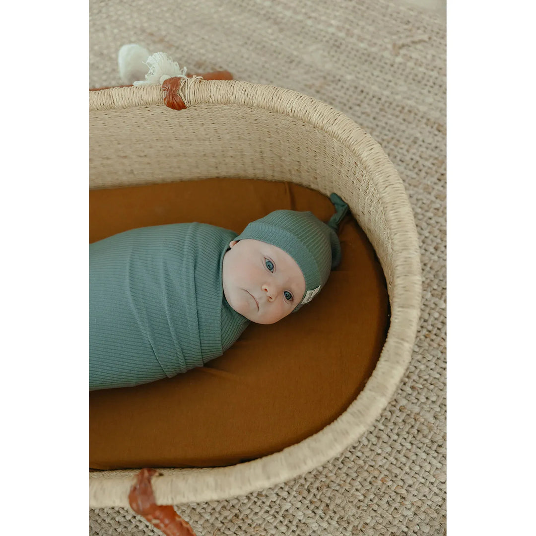 Moss Knit Swaddle Blanket