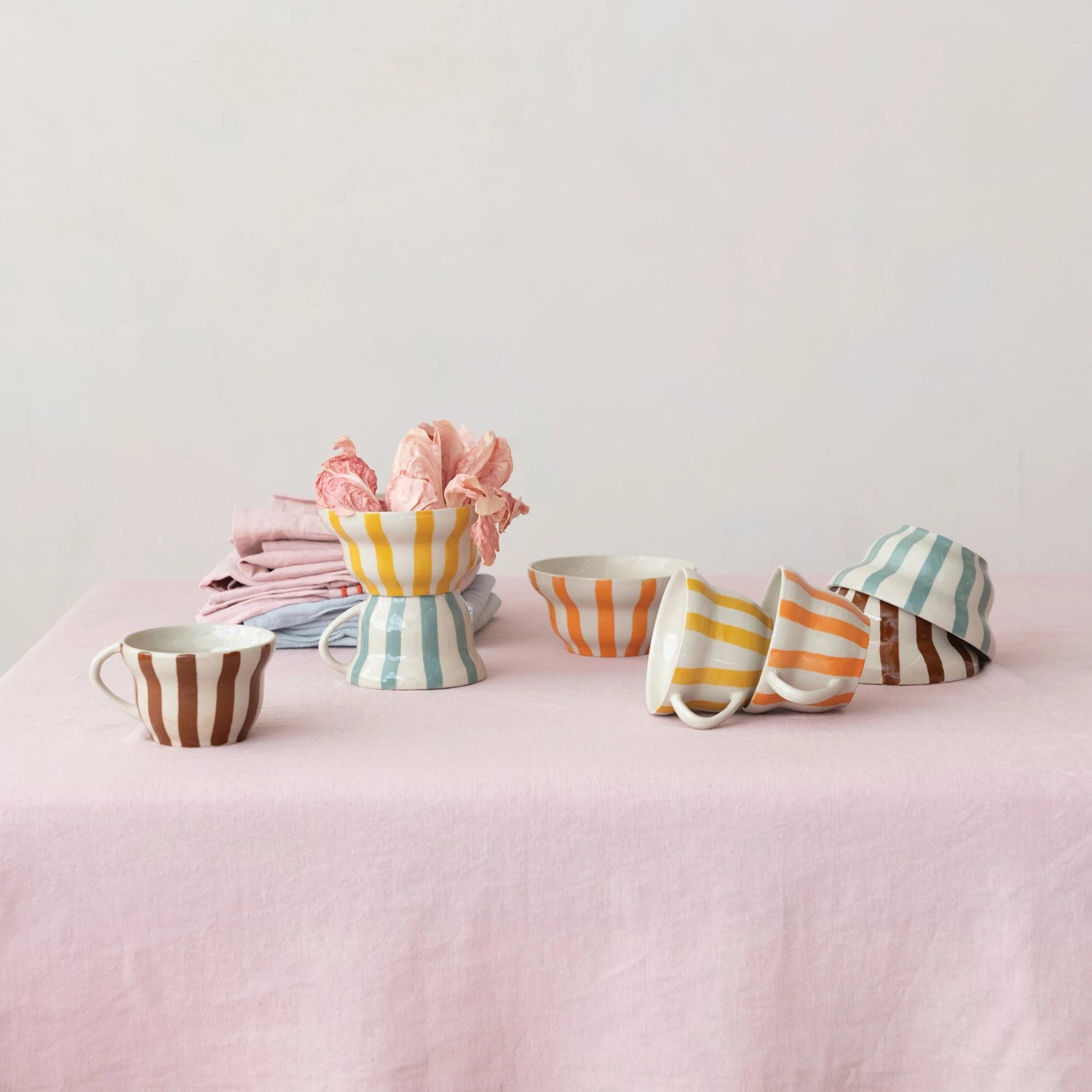 Hand-Painted Striped Mug