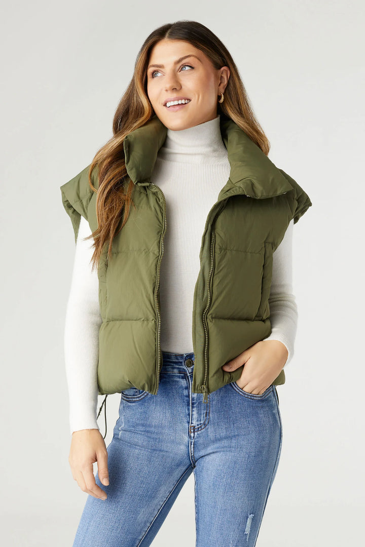 Jana Chunky Down Vest - Olive