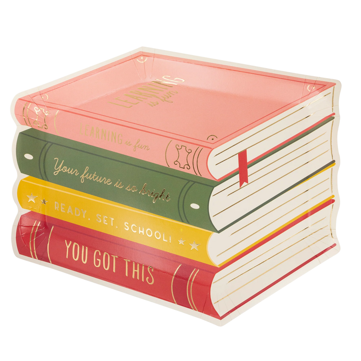 Stack of Books Paper Plates