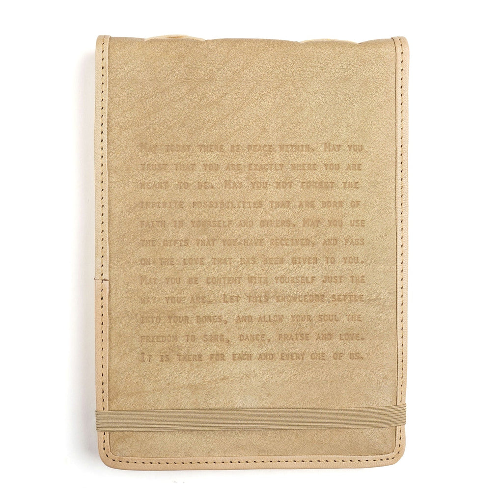 Large Peace Leather Journal - Honey