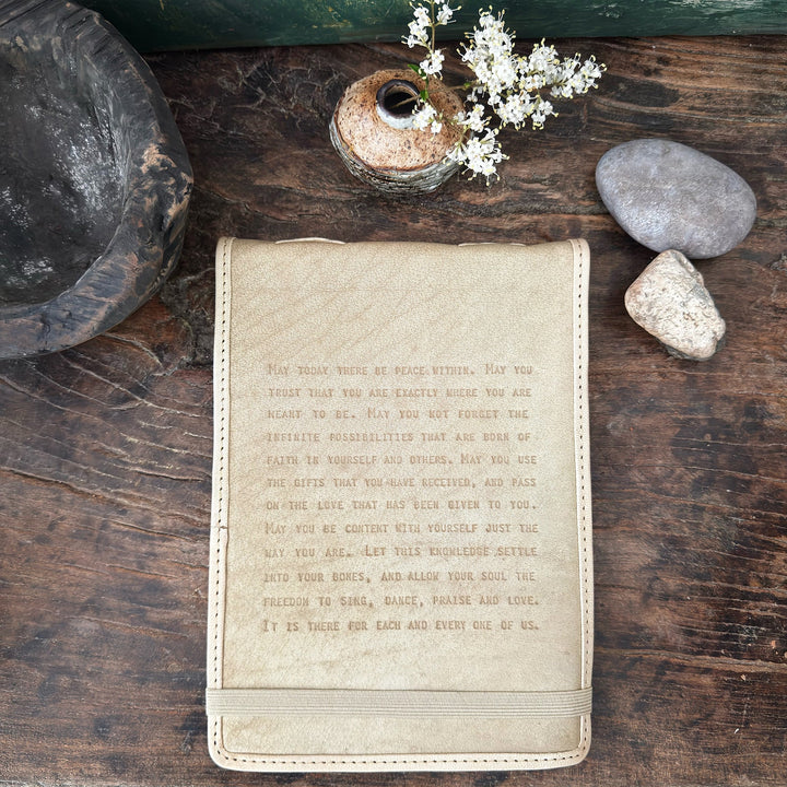 Large Peace Leather Journal - Honey
