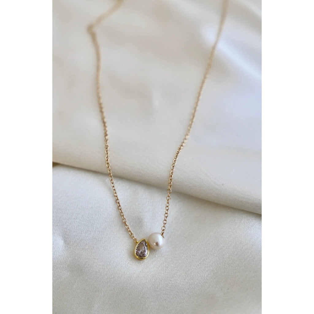 You and Me Necklace - Gold Pear