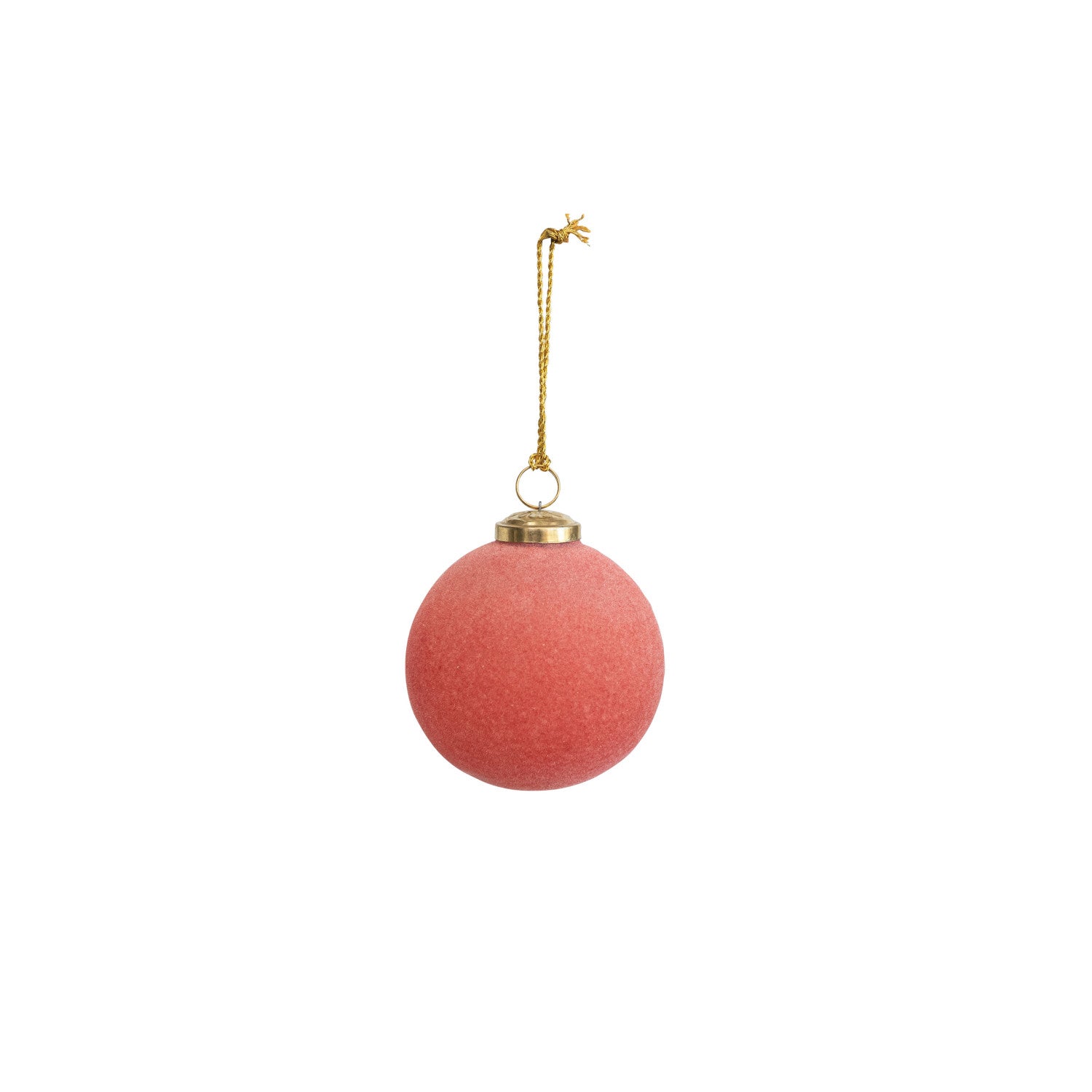 4in Flocked Pink Ornament