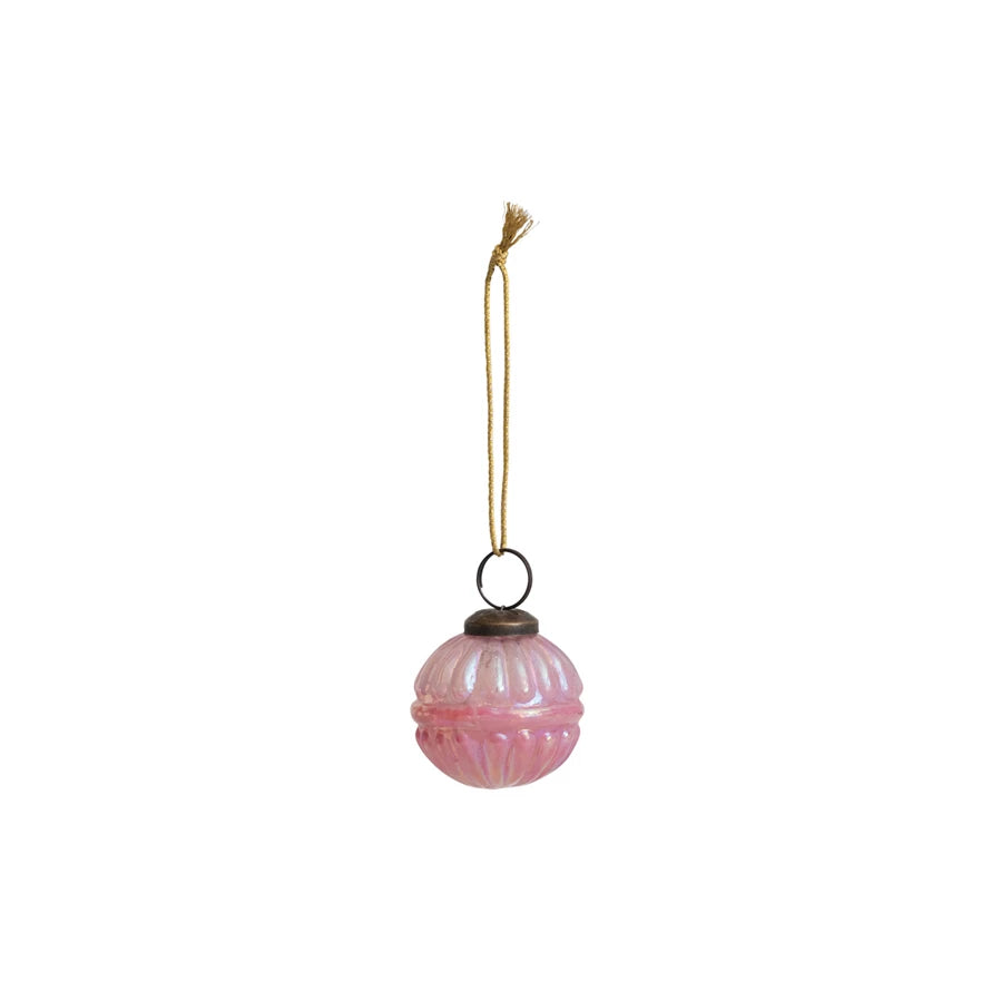 2in Pink Glass Ornament