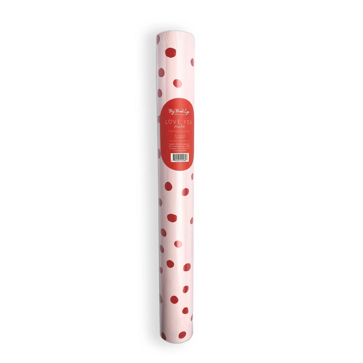 Pink Red Dots Paper Table Runner