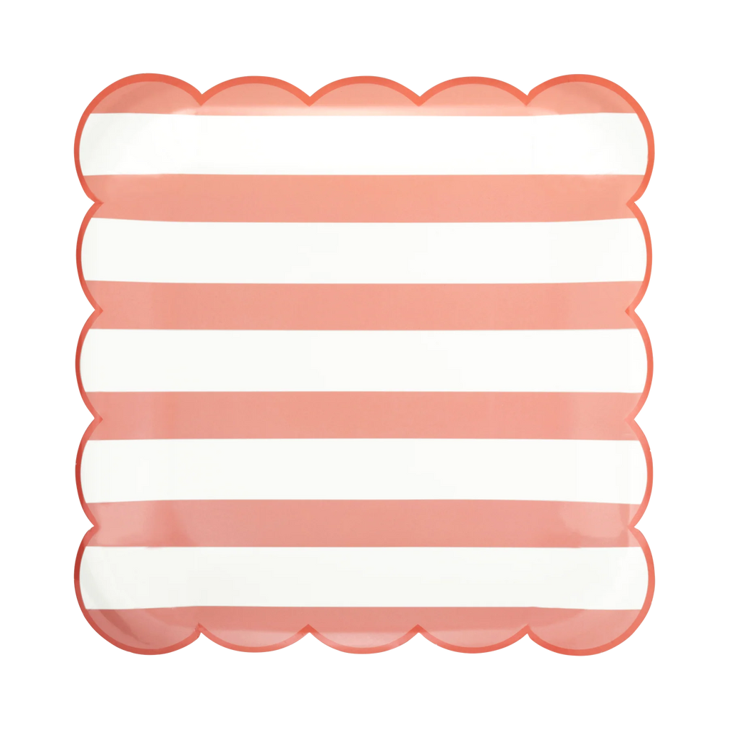 Pink Stripe Paper Plates