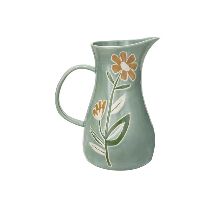 Stoneware Flower Pitcher