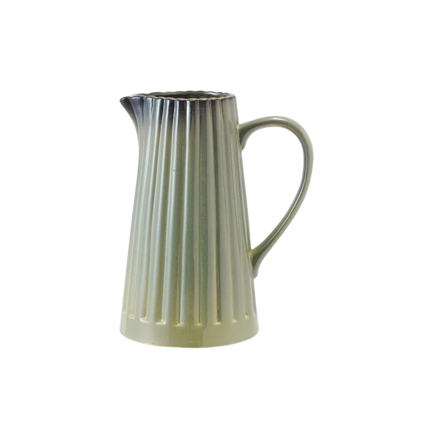 Sage Ribbed Pitcher