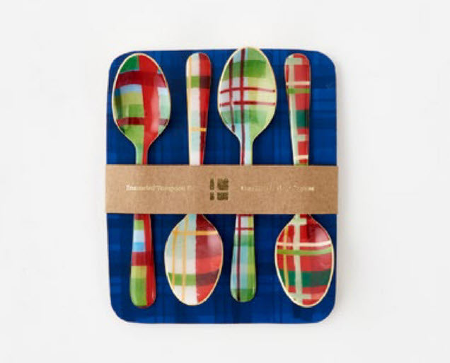 Plaid Spoons Set