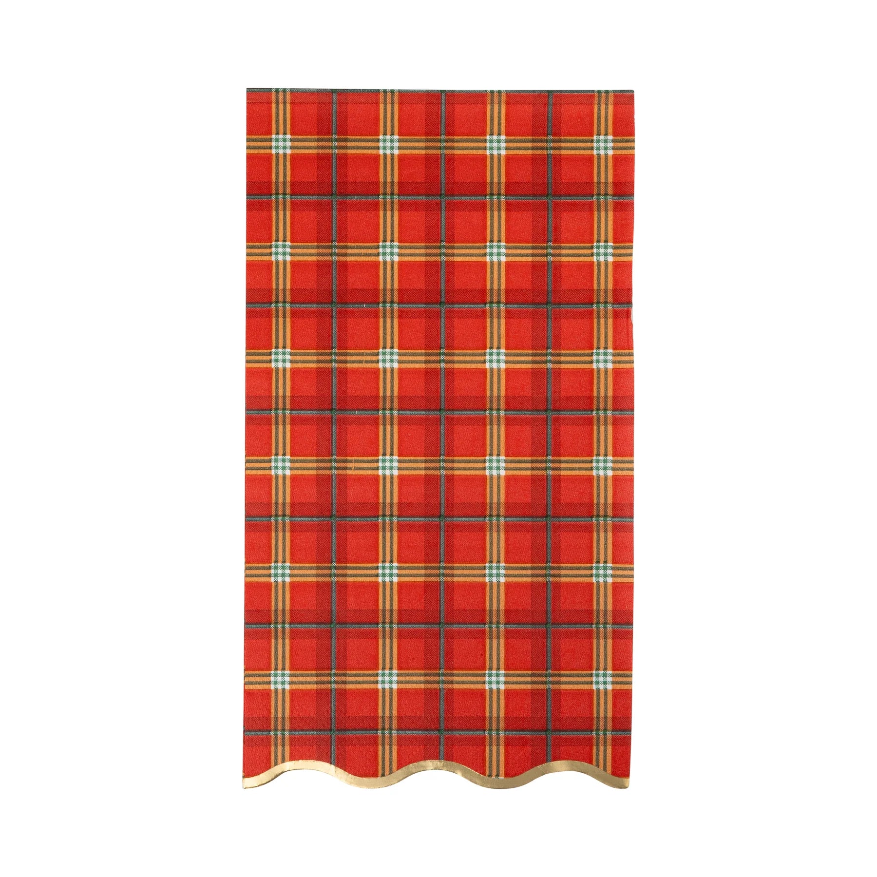 Plaid Scalloped Dinner Napkin