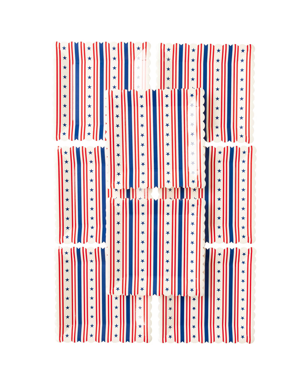 Stars and Stripes Scallop Paper Plates