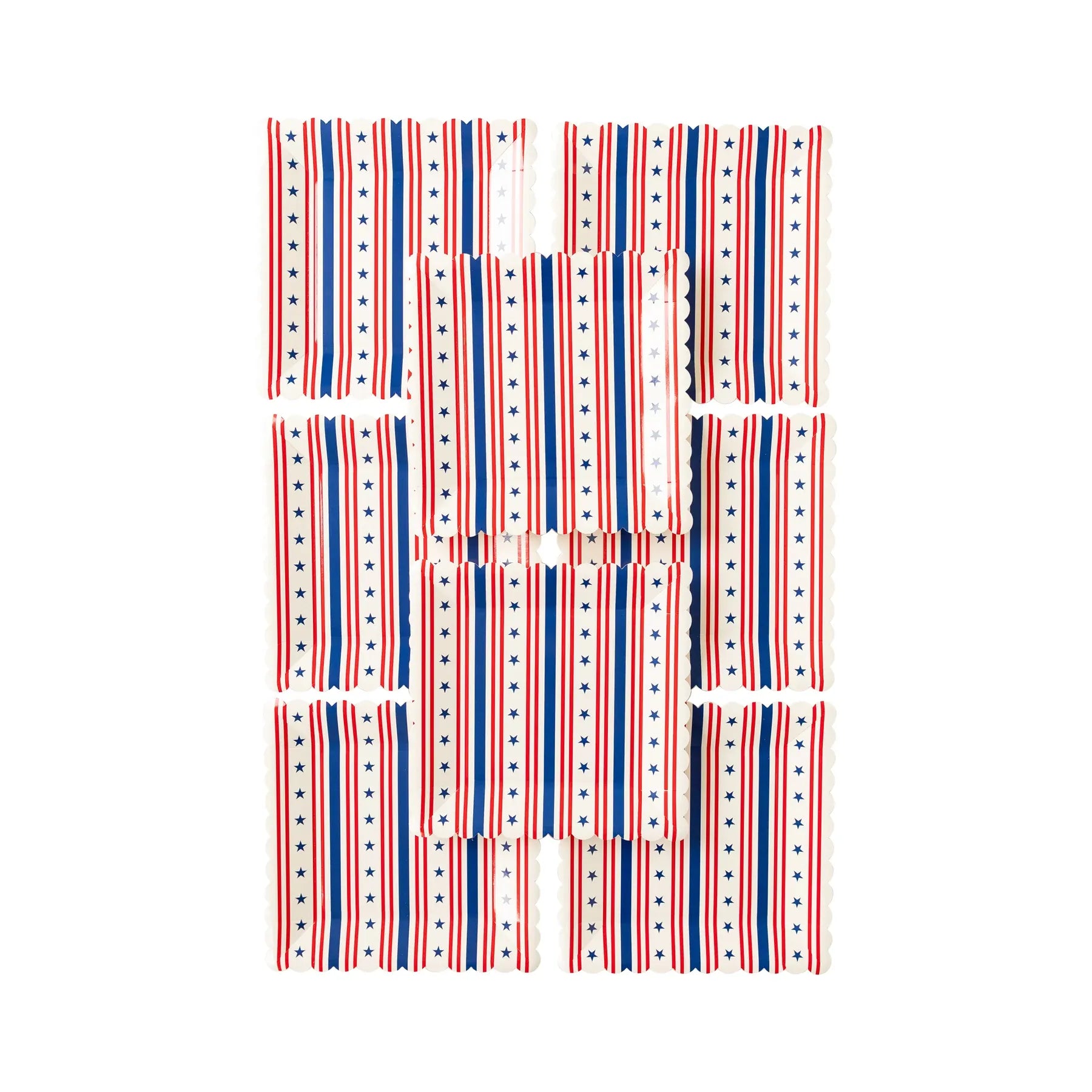 Stars and Stripes Scallop Paper Plates
