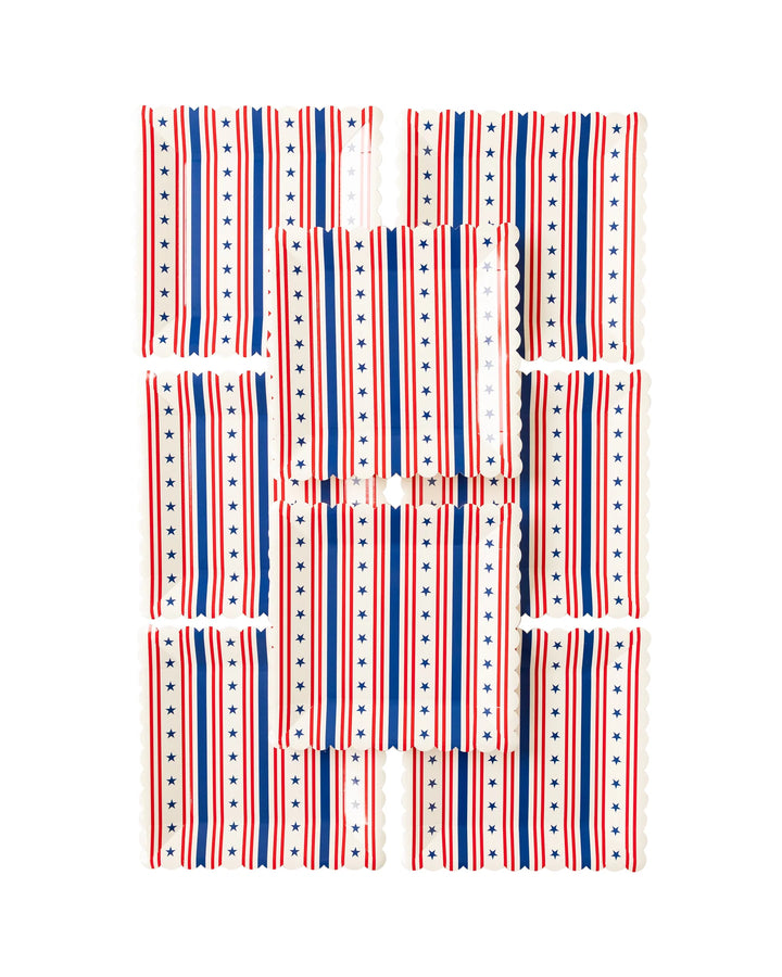 Stars and Stripes Scallop Paper Plates