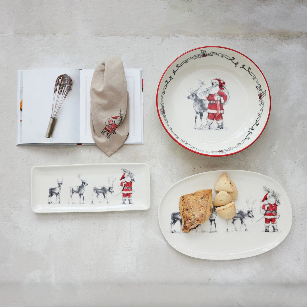 Santa and Reindeer Serving Platter