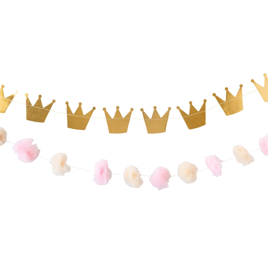 Princess Crowns Tulle Banner Set