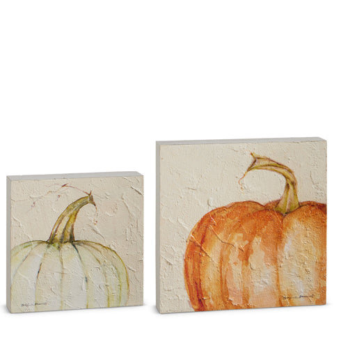 Pumpkin Print Wood Block