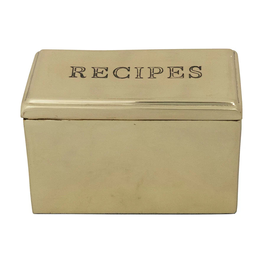 Gold Recipe Box and Cards