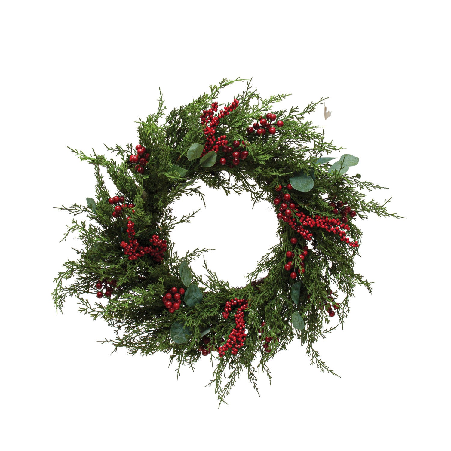 Cedar & Eucalyptus Wreath Red Berries – EmieJames