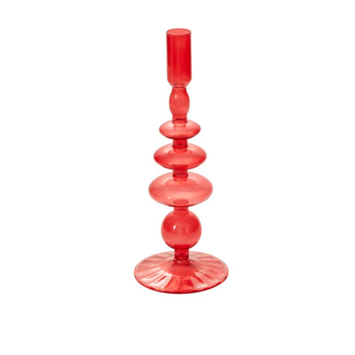 Red Glass Candlestick