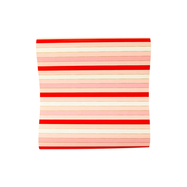 Red Pink Striped Table Runner