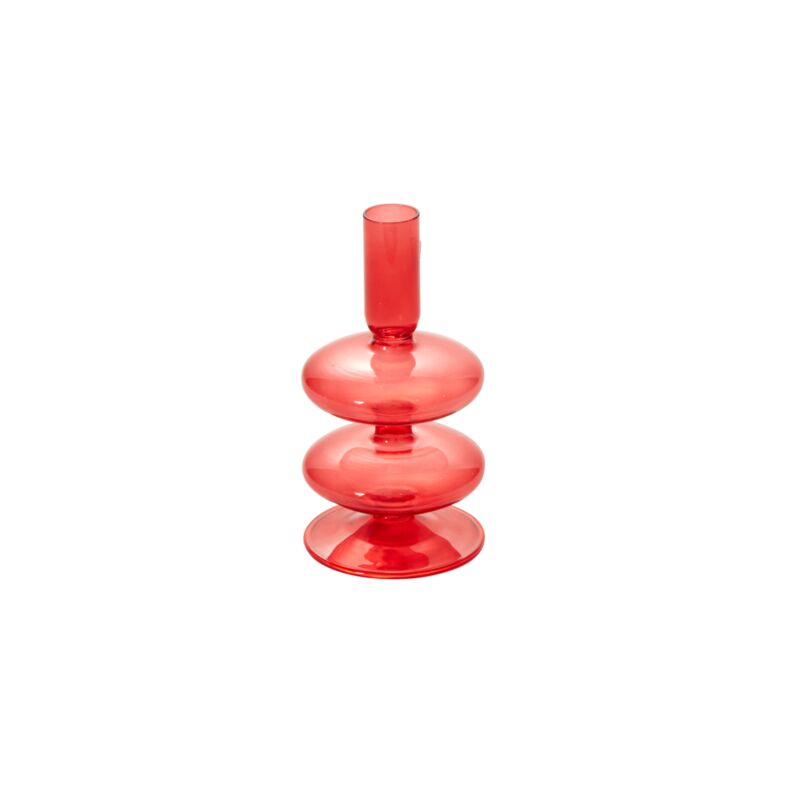 Red Glass Candlestick