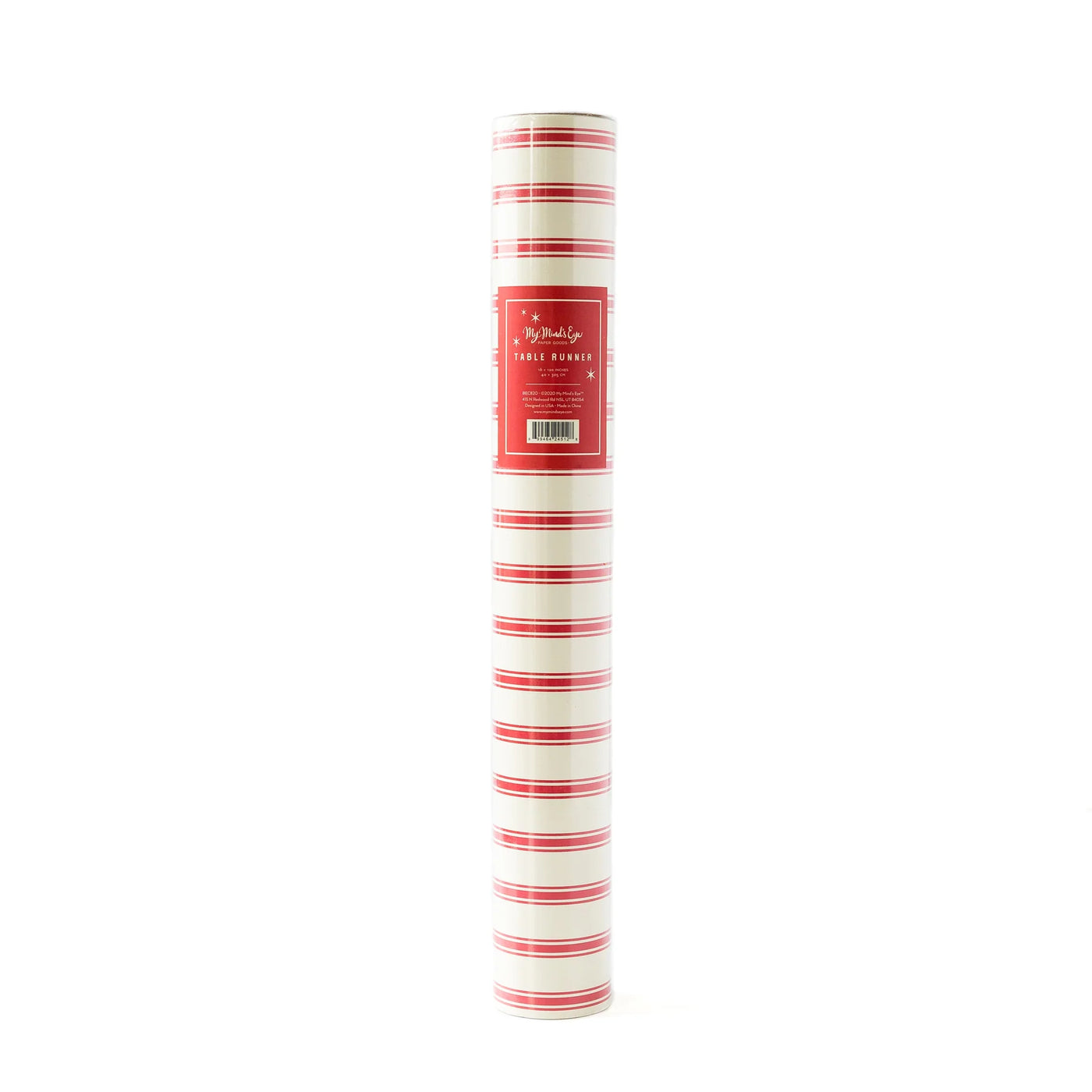  red striped paper table runner