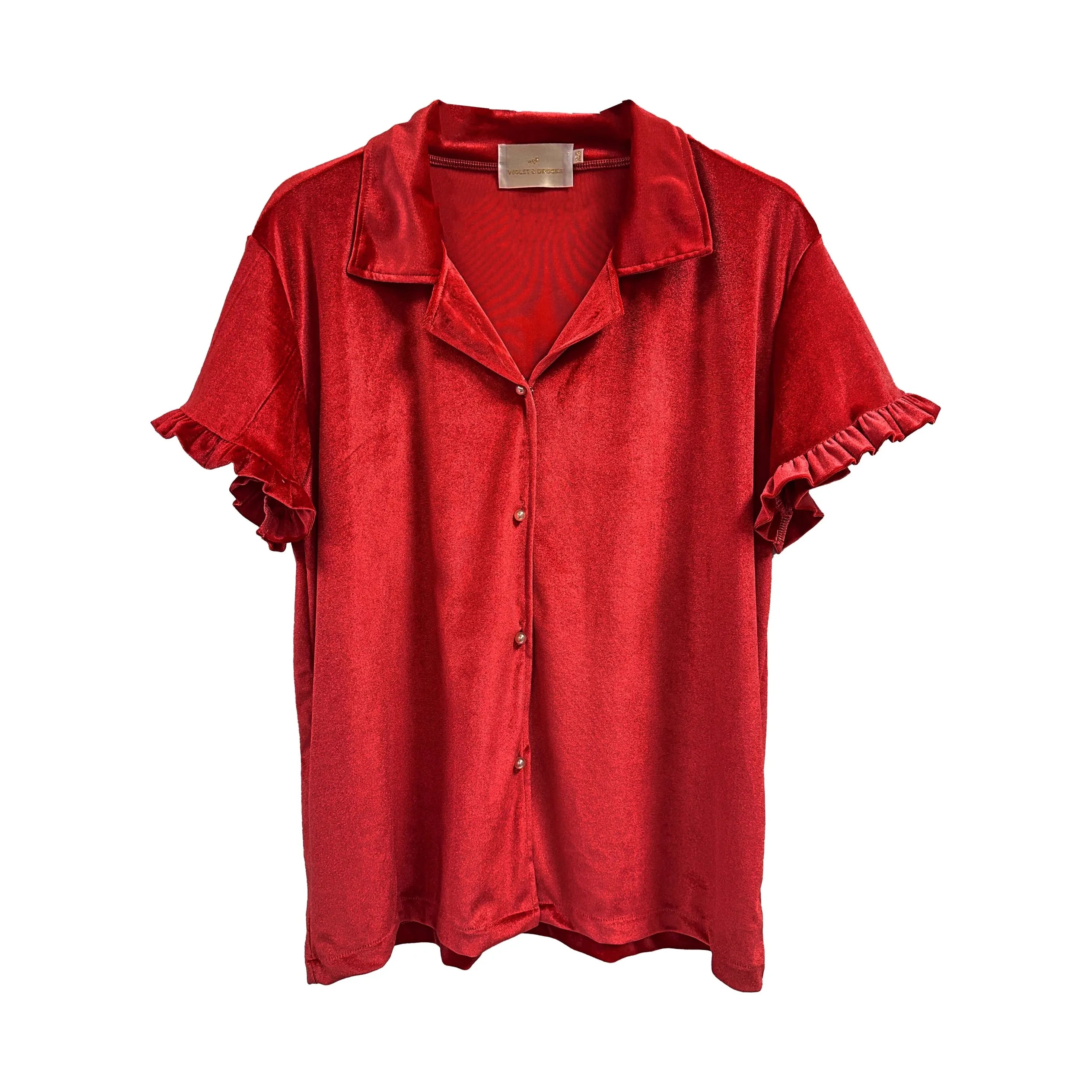 Chloe Velvet Short Sleeve Top XSS