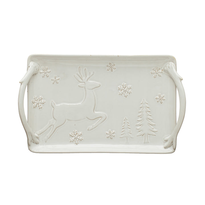 Winter White Reindeer Tray