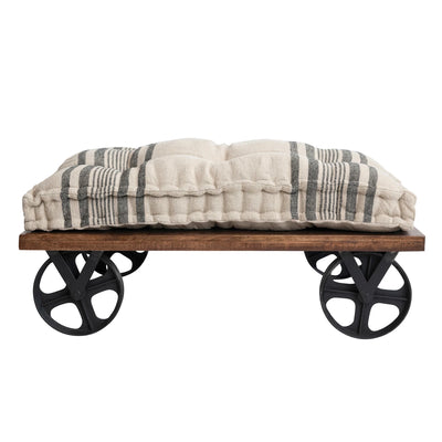 Factory Cart Ottoman with Cushion