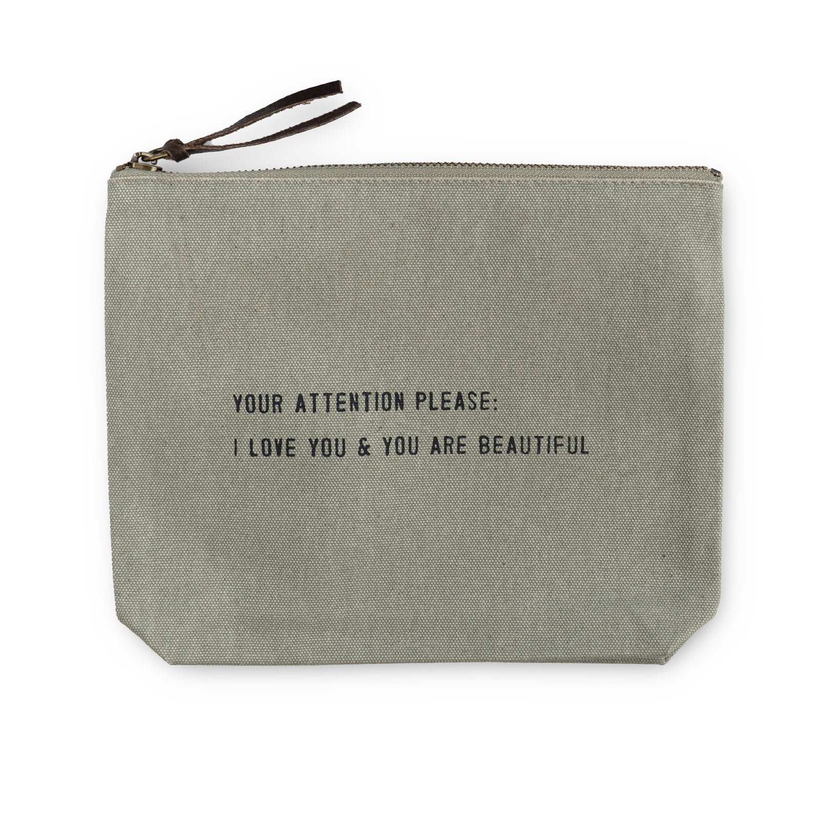 Your Attention Please Canvas Bag - Sage