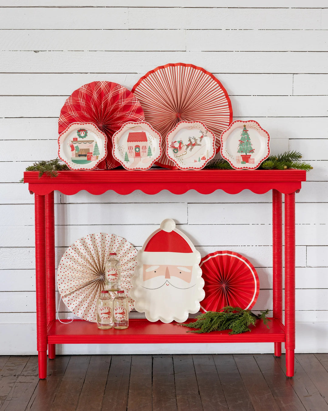 Santa Scenes Melamine Plate Set