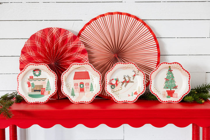 Santa Scenes Melamine Plate Set