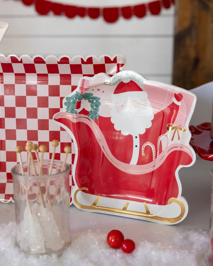 Santa's Sleigh Paper Plates