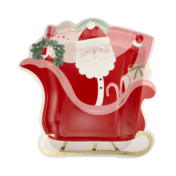 Santa's Sleigh Paper Plates