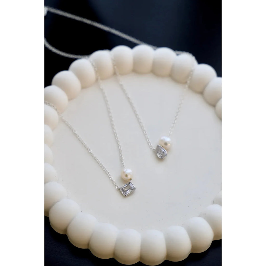 You and Me Necklace - Silver Pear