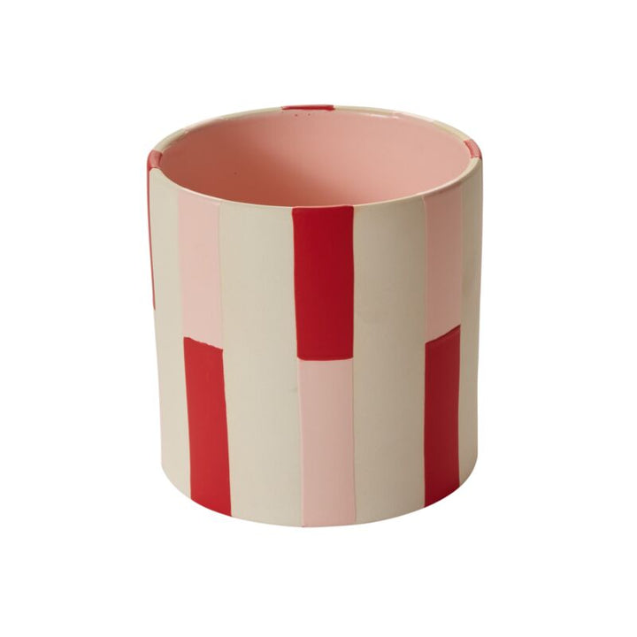 Red and Pink Check Pot