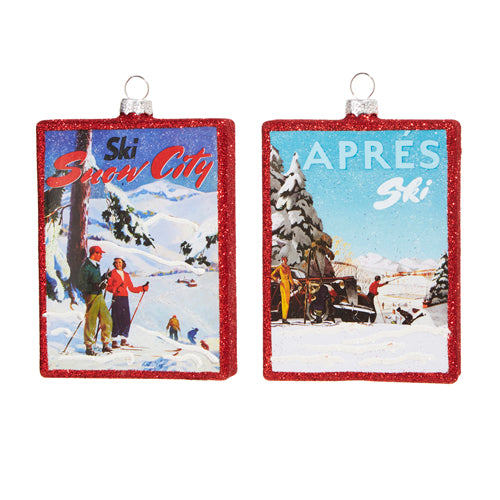 Square Ski Ornament