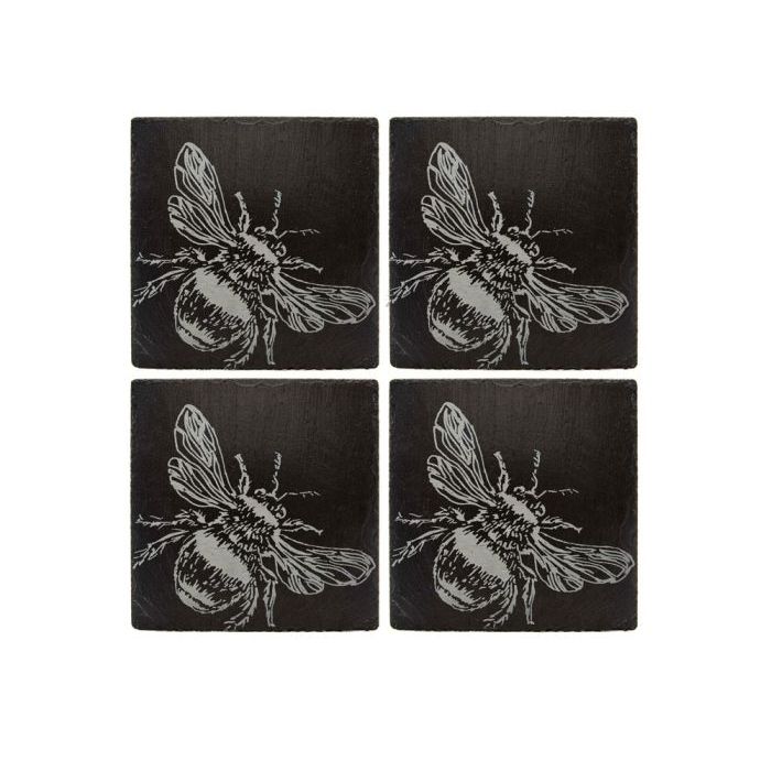 Slate Coaster Set - Bee