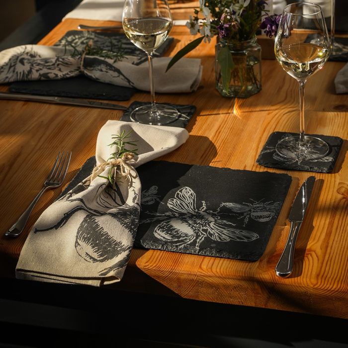 Slate Coaster Set - Bee
