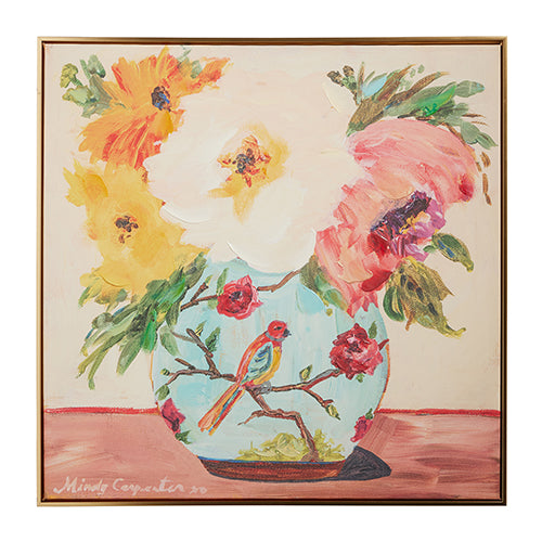 Spring Bird Vase Canvas